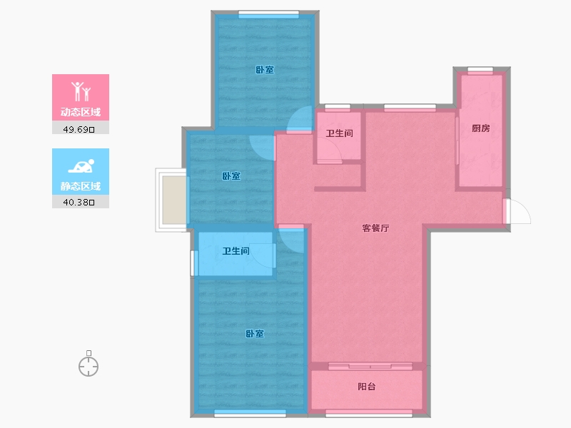 河南省-安阳市-紫薇壹號西韵-80.33-户型库-动静分区