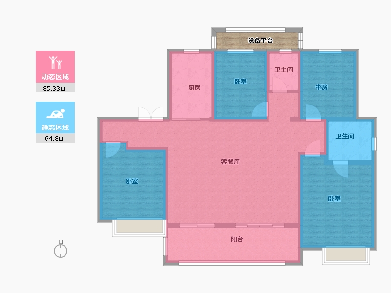 河南省-洛阳市-腾飞花园-140.00-户型库-动静分区