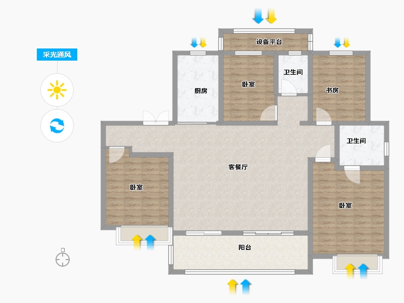 河南省-洛阳市-腾飞花园-140.00-户型库-采光通风