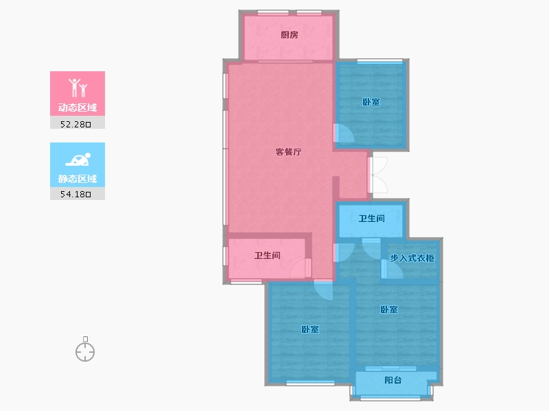 山东省-德州市-绿城百合花园-94.29-户型库-动静分区