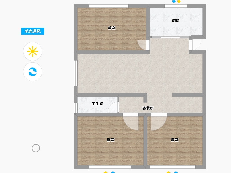 山东省-滨州市-明日星城二期-臻庭-91.00-户型库-采光通风