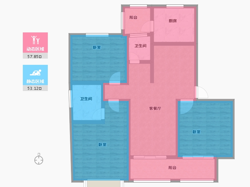 河南省-新乡市-靖业格林小镇-98.00-户型库-动静分区