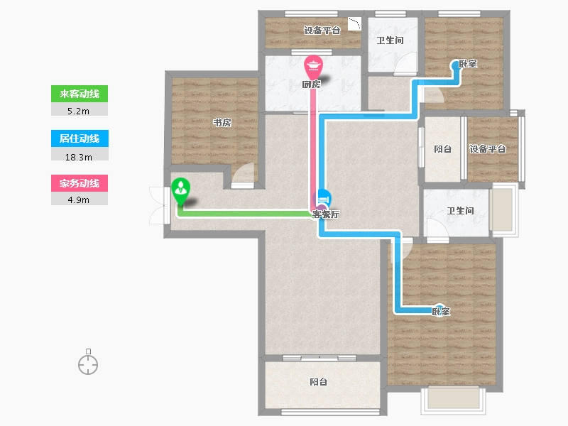 河南省-洛阳市-腾飞花园-133.00-户型库-动静线