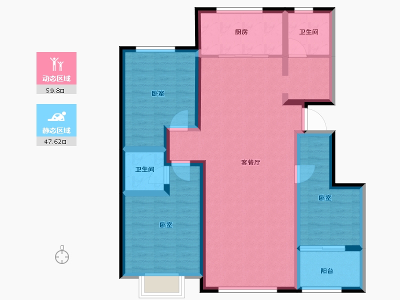 山东省-滨州市-国泰家园-95.65-户型库-动静分区