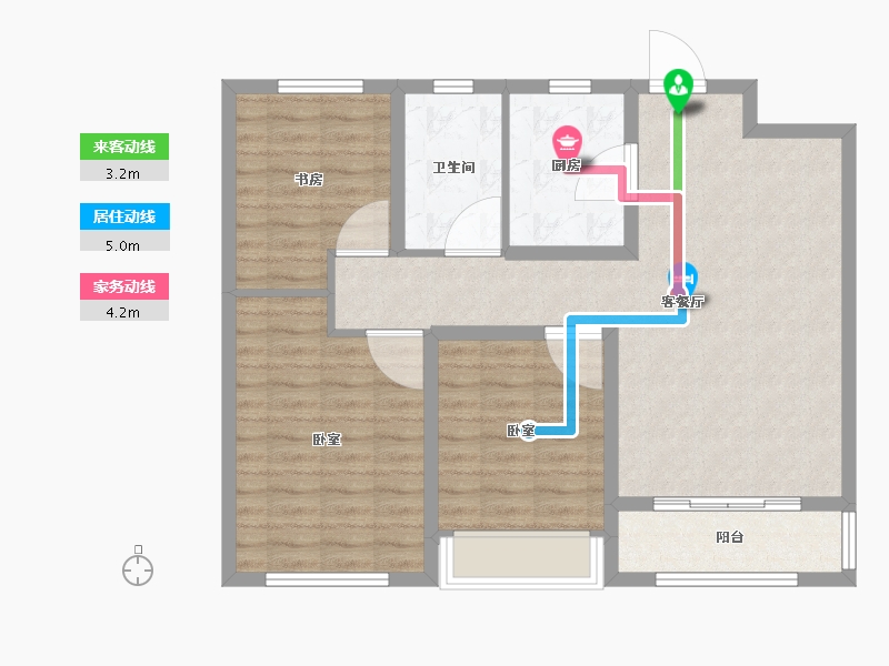 山东省-德州市-清河公馆-86.00-户型库-动静线