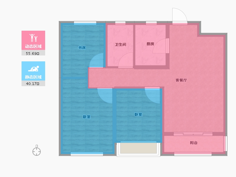 山东省-德州市-清河公馆-86.00-户型库-动静分区