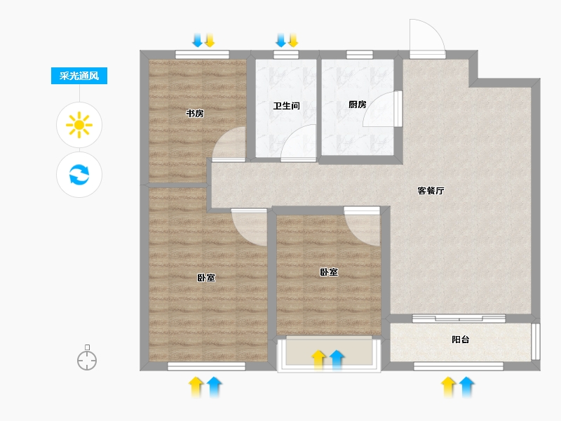 山东省-德州市-清河公馆-86.00-户型库-采光通风