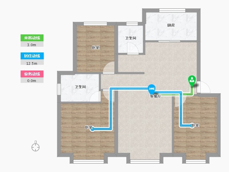 新疆维吾尔自治区-乌鲁木齐市-西城阳光-83.16-户型库-动静线