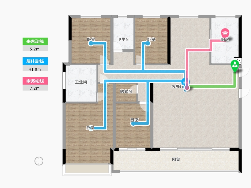 浙江省-绍兴市-武地融创奥璟园-179.63-户型库-动静线