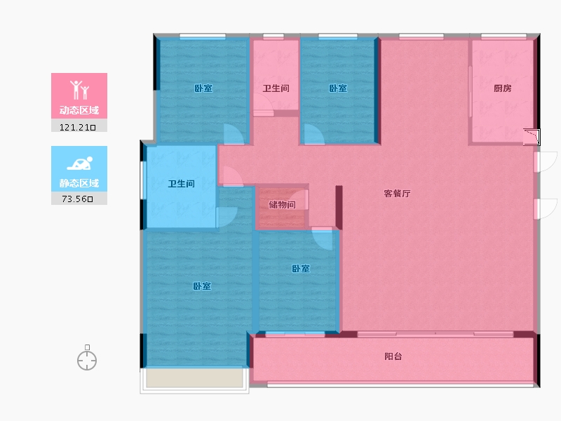 浙江省-绍兴市-武地融创奥璟园-179.63-户型库-动静分区