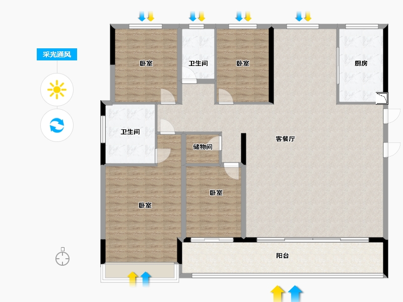 浙江省-绍兴市-武地融创奥璟园-179.63-户型库-采光通风