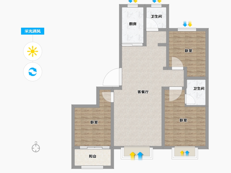 山东省-滨州市-百壹·春风十里-92.35-户型库-采光通风