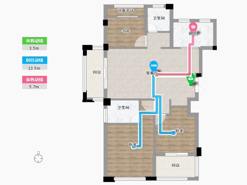 浙江省-绍兴市-瑞泽家园-85.86-户型库-动静线