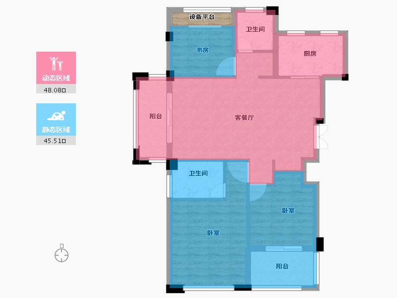 浙江省-绍兴市-瑞泽家园-85.86-户型库-动静分区