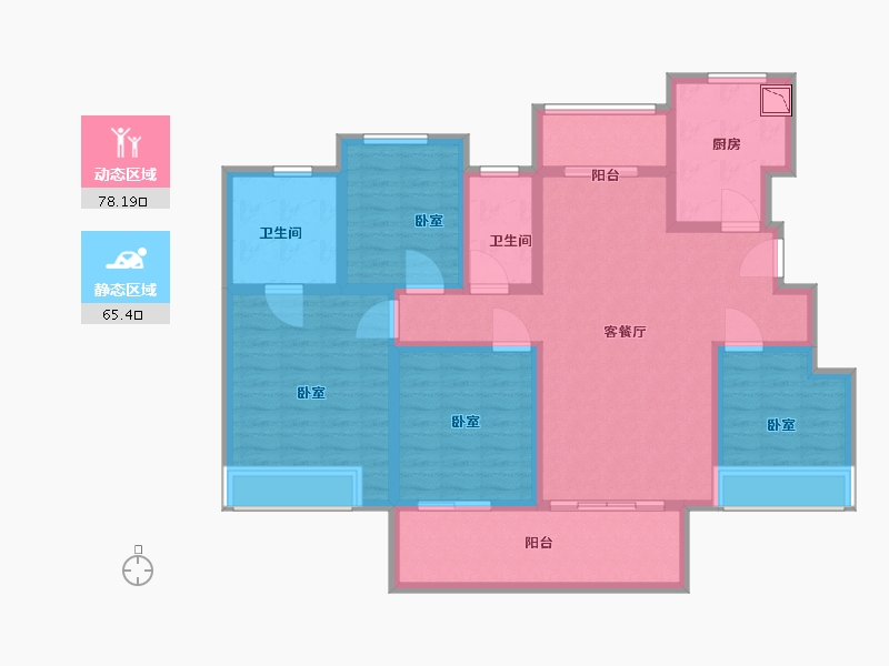 河南省-洛阳市-绿都洛阳府-128.01-户型库-动静分区