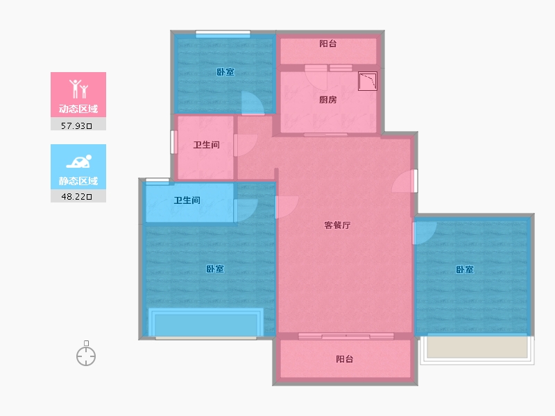 河南省-洛阳市-碧桂园山河城-96.01-户型库-动静分区