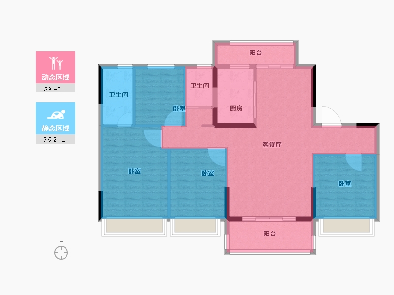 河南省-郑州市-新密碧桂园-114.00-户型库-动静分区