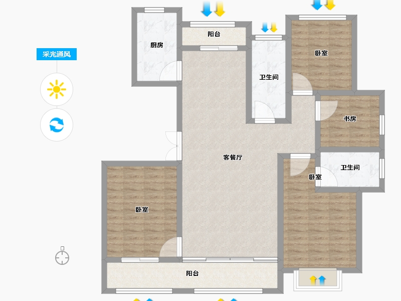 山东省-滨州市-金城国际-121.01-户型库-采光通风