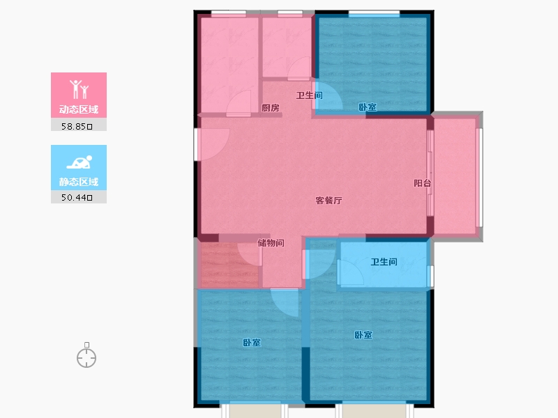 河南省-郑州市-金苑阳光里-98.49-户型库-动静分区