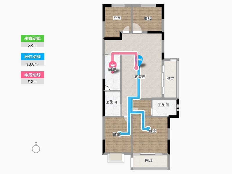 浙江省-绍兴市-绍兴恒大珺睿府-113.00-户型库-动静线