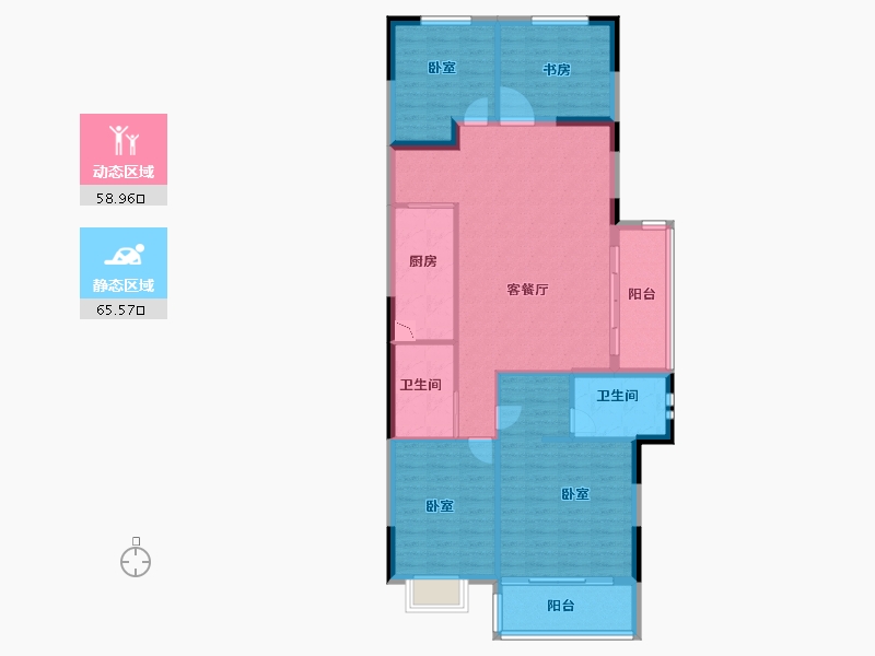 浙江省-绍兴市-绍兴恒大珺睿府-113.00-户型库-动静分区