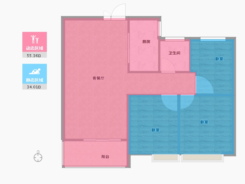 河南省-安阳市-光明嘉苑-82.54-户型库-动静分区