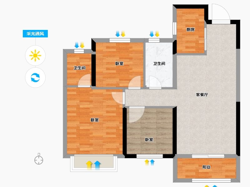 山东省-济南市-绿地国际博览城-77.99-户型库-采光通风