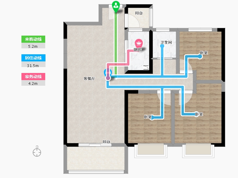 河南省-洛阳市-尚品1号-101.58-户型库-动静线