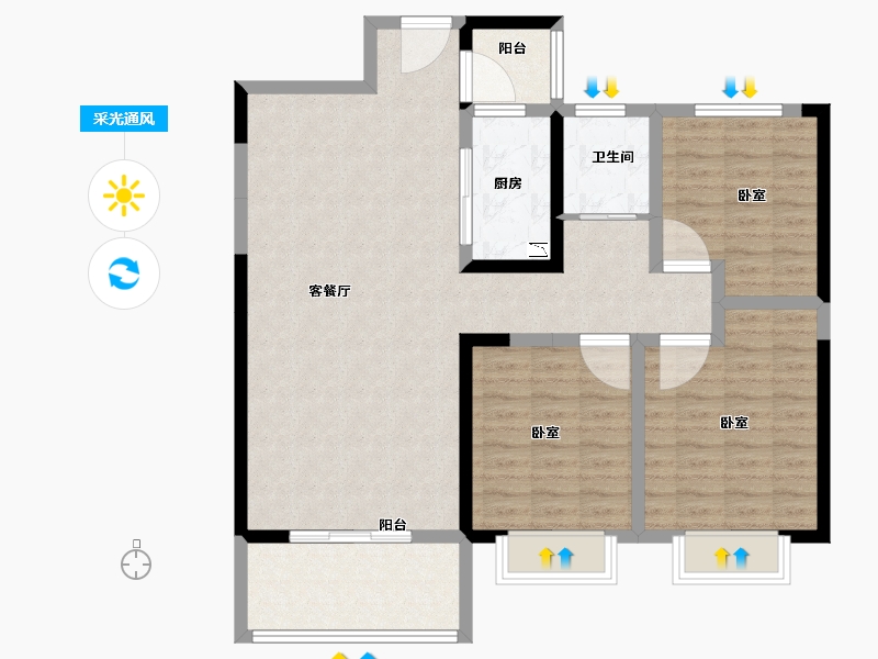 河南省-洛阳市-尚品1号-101.58-户型库-采光通风