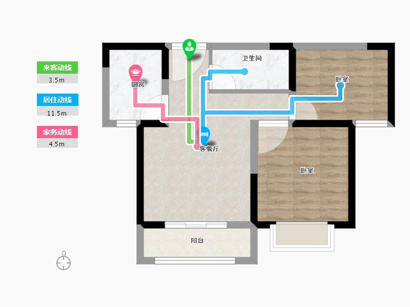 河南省-郑州市-绿城佳苑-56.05-户型库-动静线