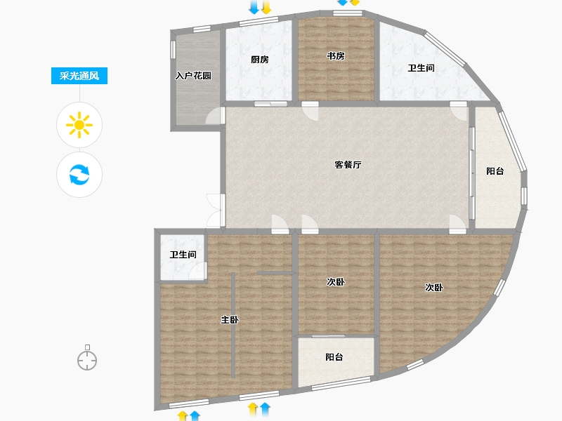 山东省-临沂市-天基黄金水岸-198.00-户型库-采光通风