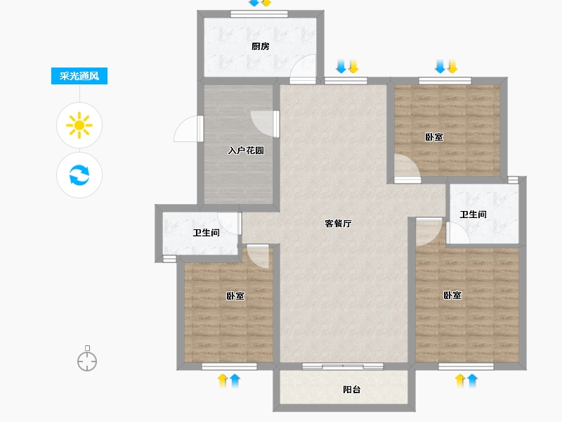 河南省-洛阳市-文兴水尚-116.98-户型库-采光通风