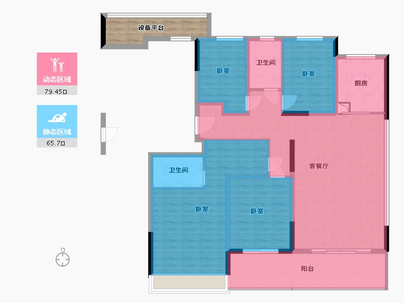 浙江省-绍兴市-武地融创奥璟园-137.78-户型库-动静分区