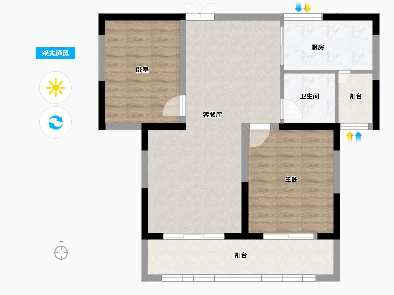 河南省-洛阳市-夏都城-77.95-户型库-采光通风