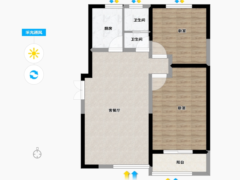 河南省-焦作市-浙商城市之星-76.12-户型库-采光通风