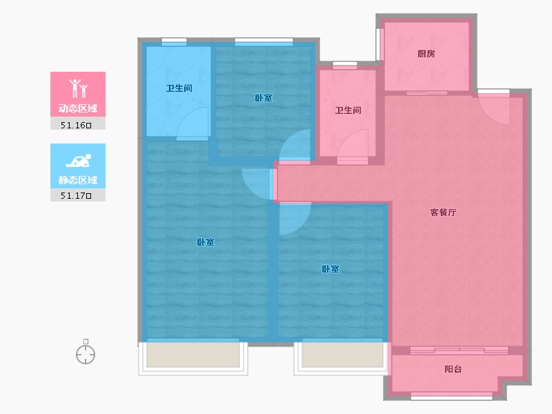 山东省-滨州市-中梁·壹号院-92.01-户型库-动静分区