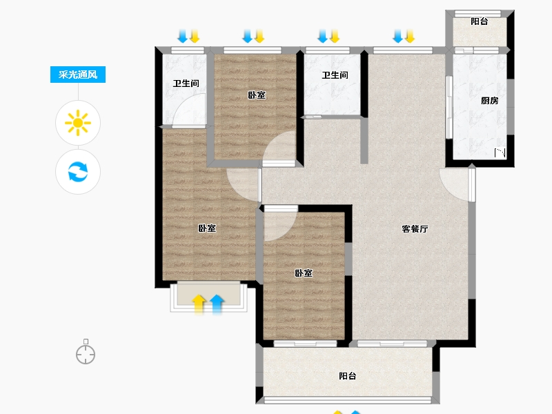 河南省-洛阳市-尚品1号-110.04-户型库-采光通风