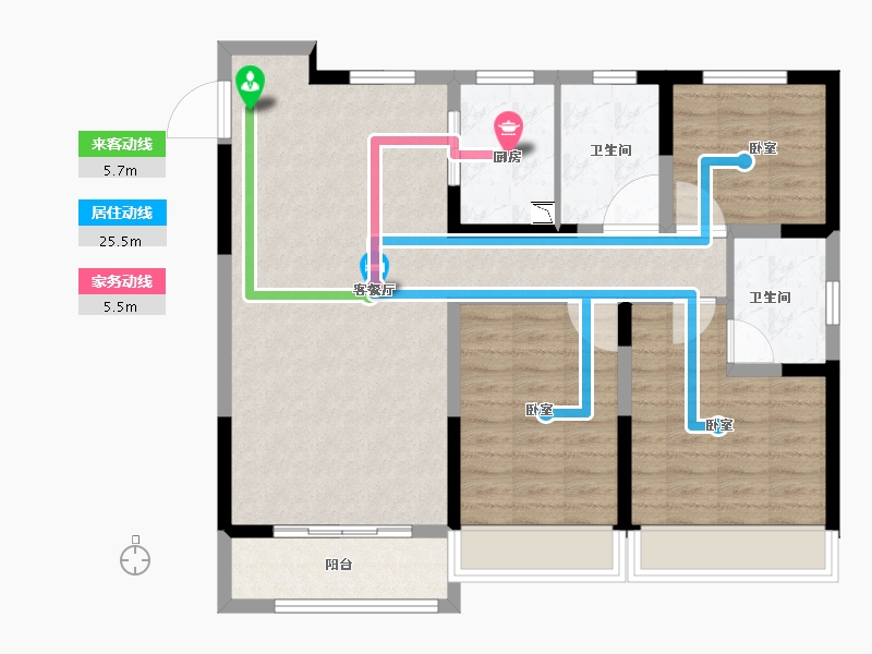 河南省-郑州市-中昂·博雅-94.00-户型库-动静线