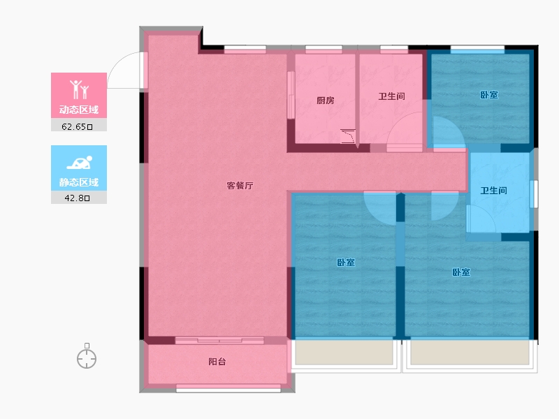 河南省-郑州市-中昂·博雅-94.00-户型库-动静分区