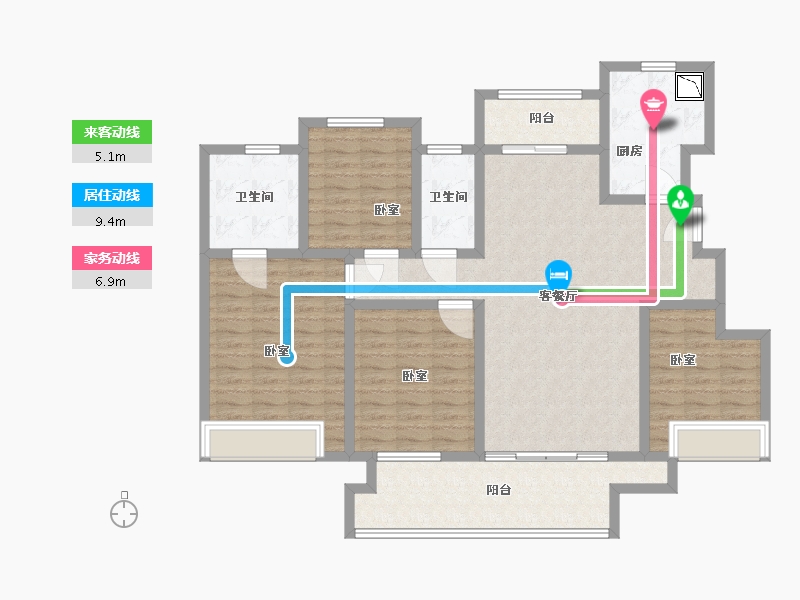 河南省-洛阳市-绿都洛阳府-128.00-户型库-动静线