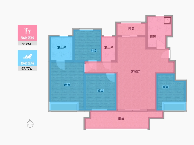 河南省-洛阳市-绿都洛阳府-128.00-户型库-动静分区