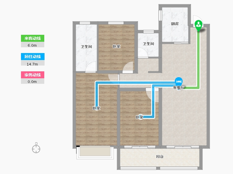 山东省-滨州市-中梁·壹号院-107.00-户型库-动静线