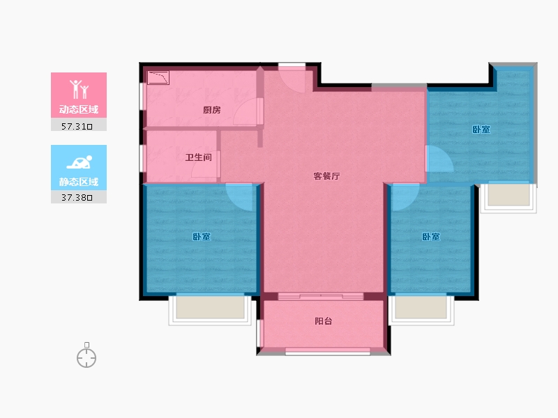 河南省-郑州市-信保十里樾-85.42-户型库-动静分区