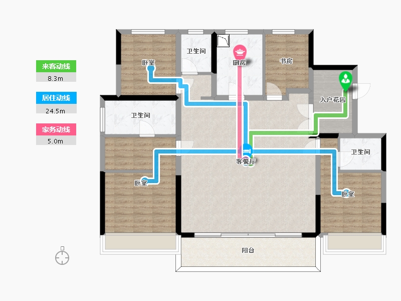 山东省-济南市-金科东方博翠-128.78-户型库-动静线