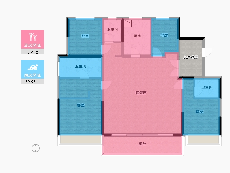 山东省-济南市-金科东方博翠-128.78-户型库-动静分区