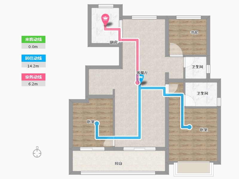 浙江省-绍兴市-中茂府-88.00-户型库-动静线