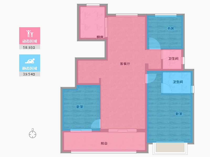 浙江省-绍兴市-中茂府-88.00-户型库-动静分区