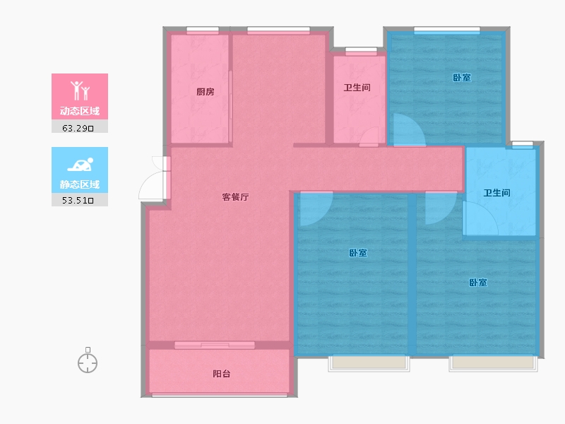 河南省-安阳市-光明嘉苑-106.66-户型库-动静分区