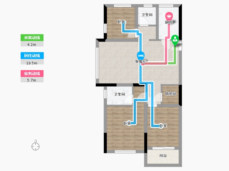 浙江省-杭州市-绿城学府新城-78.66-户型库-动静线