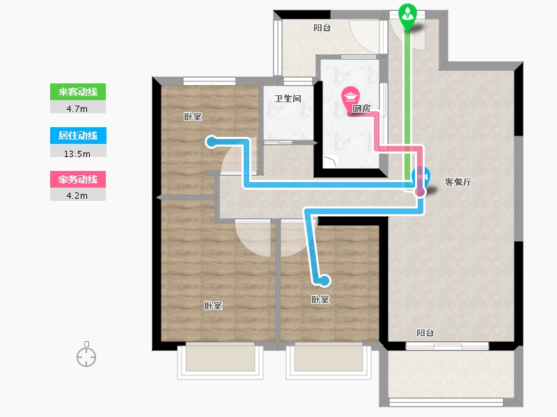 河南省-洛阳市-尚品1号-85.88-户型库-动静线